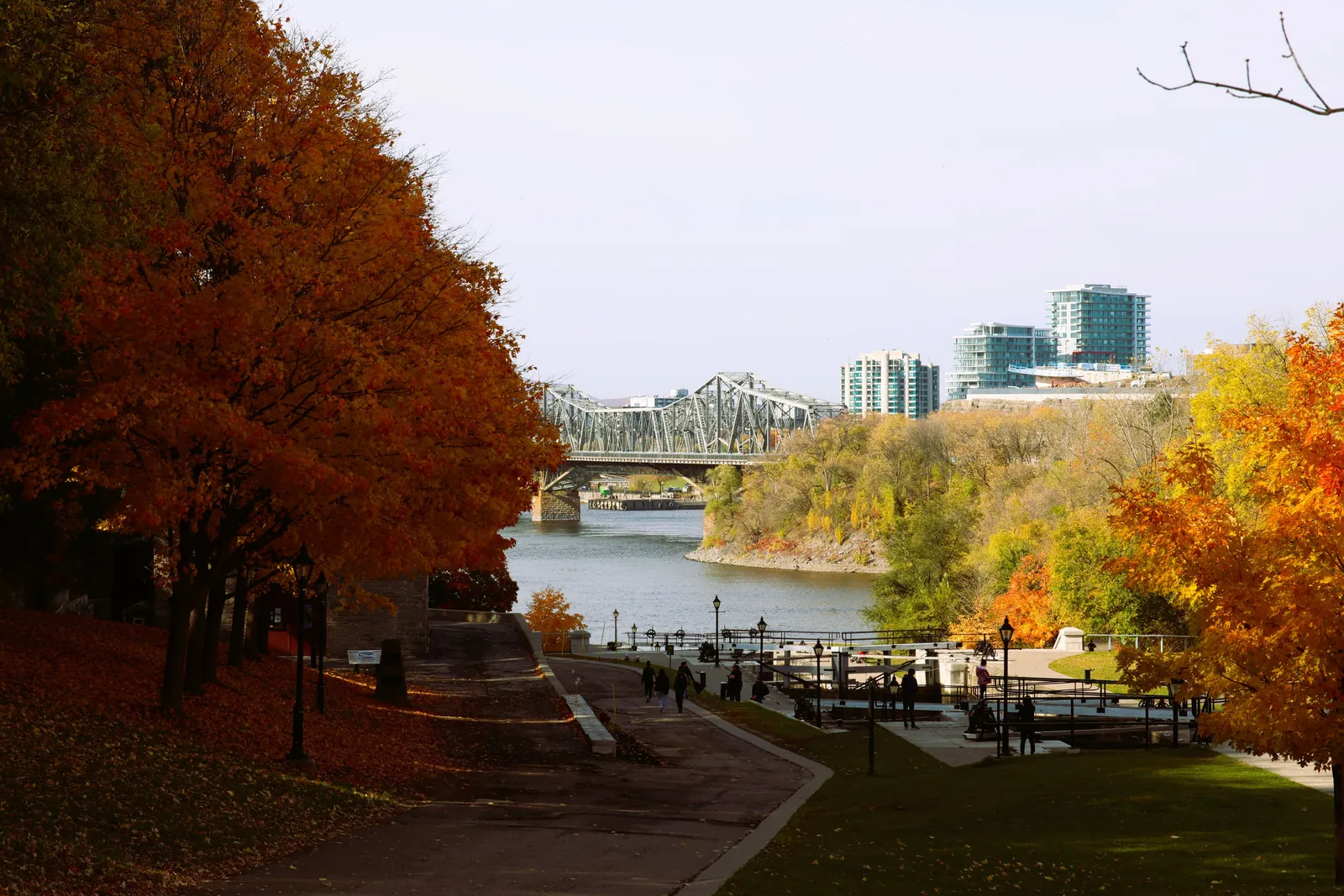 First time home buyer Ontario guide, shown by a warm autumn view of the Rideau Canal and downtown Ottawa skyline