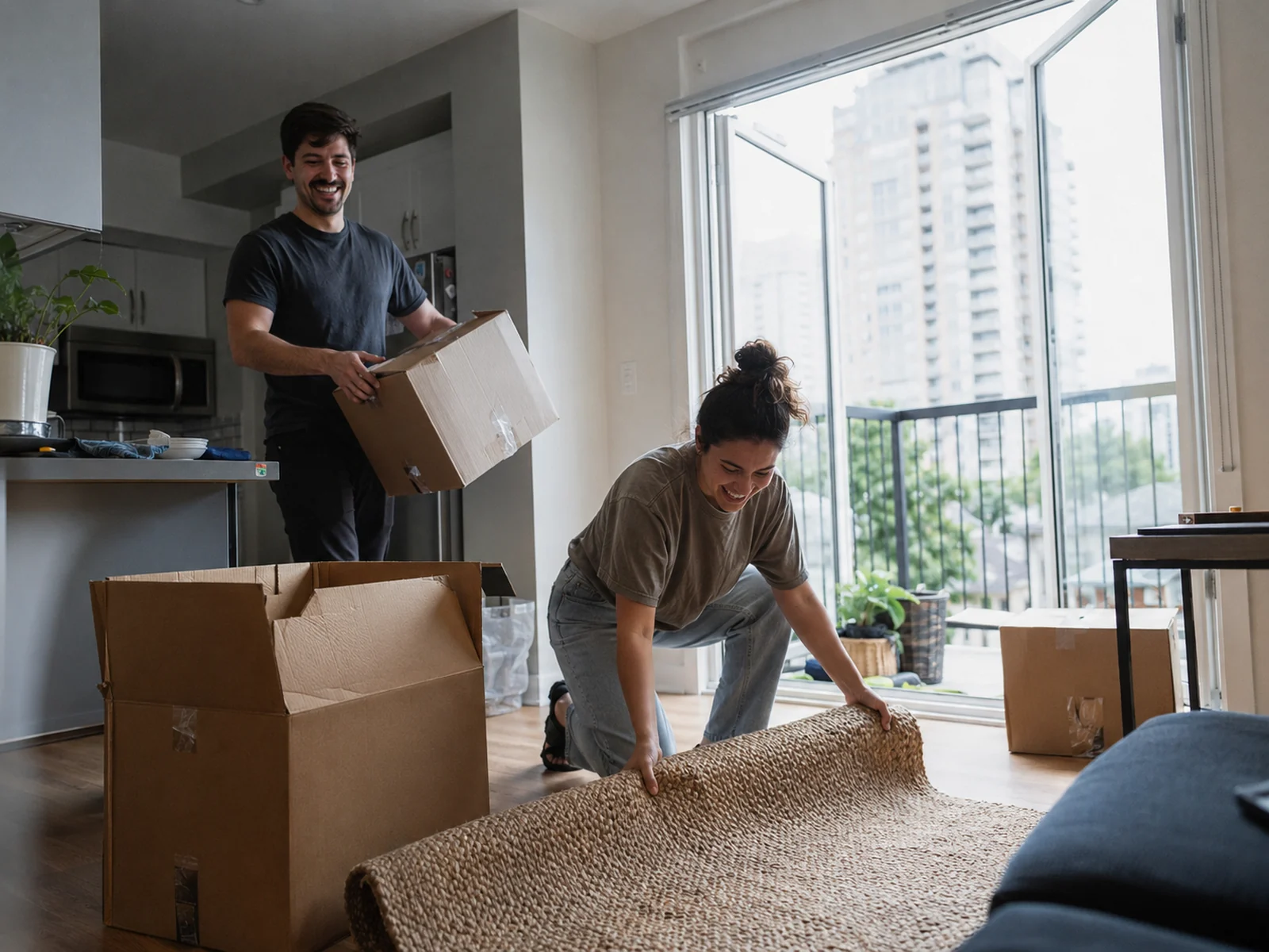First-time buyers moving into an Ottawa condo after getting condo financing from mortgage agent Nick Bachusky