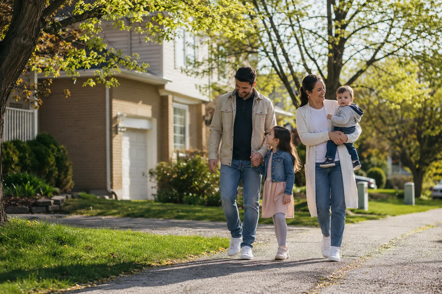 Family in an Orléans neighbourhood served by a local mortgage agent in east-end Ottawa