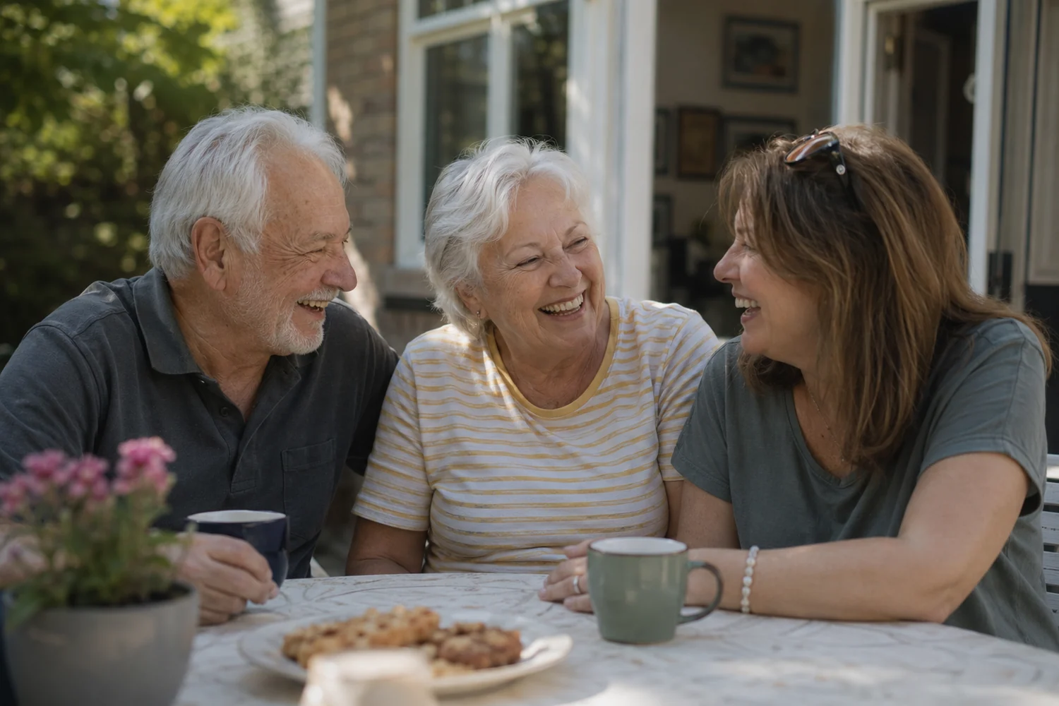 Retired Ottawa couple with their adult daughter at home, using home equity through a reverse mortgage to stay in the home
